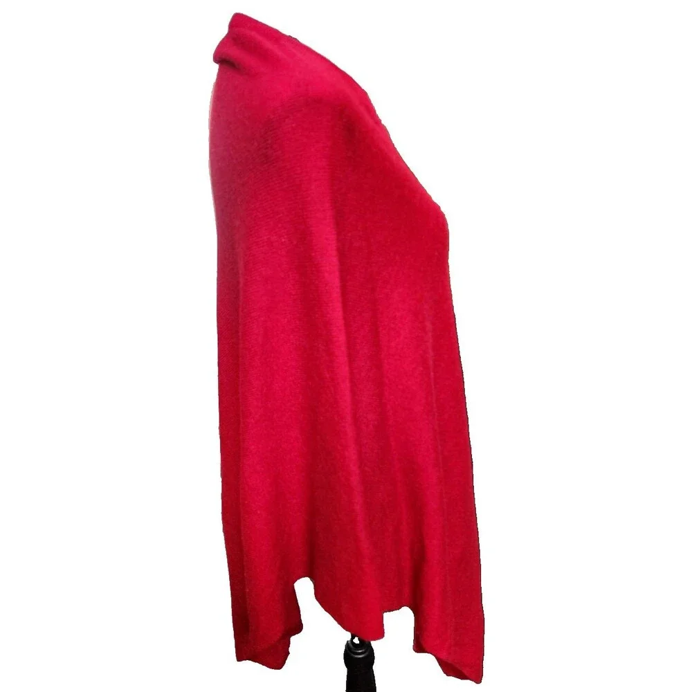Cashmere Red Pullover Cape Wrap Size Medium